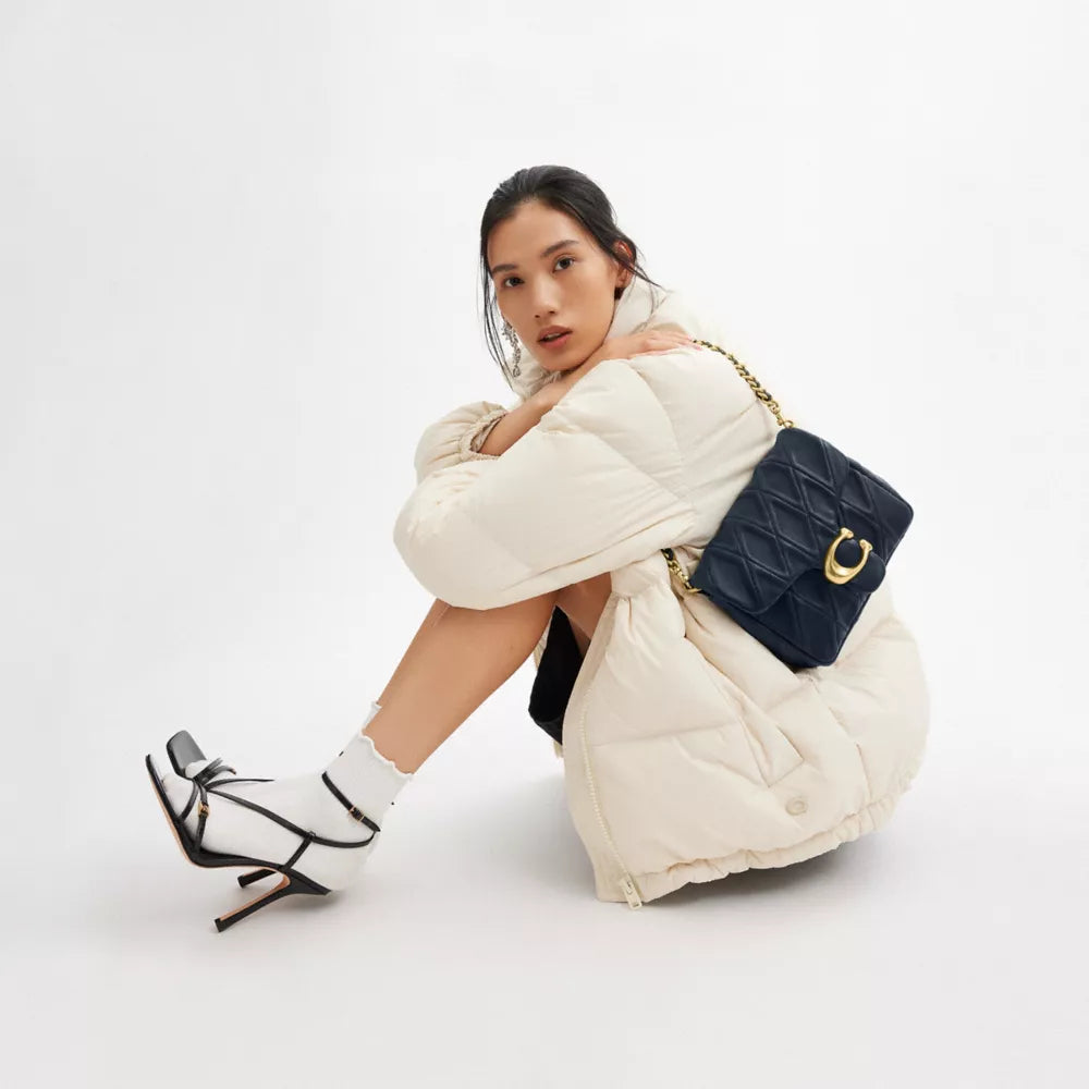 Túi COACH Times Square Tabby Shoulder Bag with Quilting #Brass / Dark Navy - Kallos Vietnam