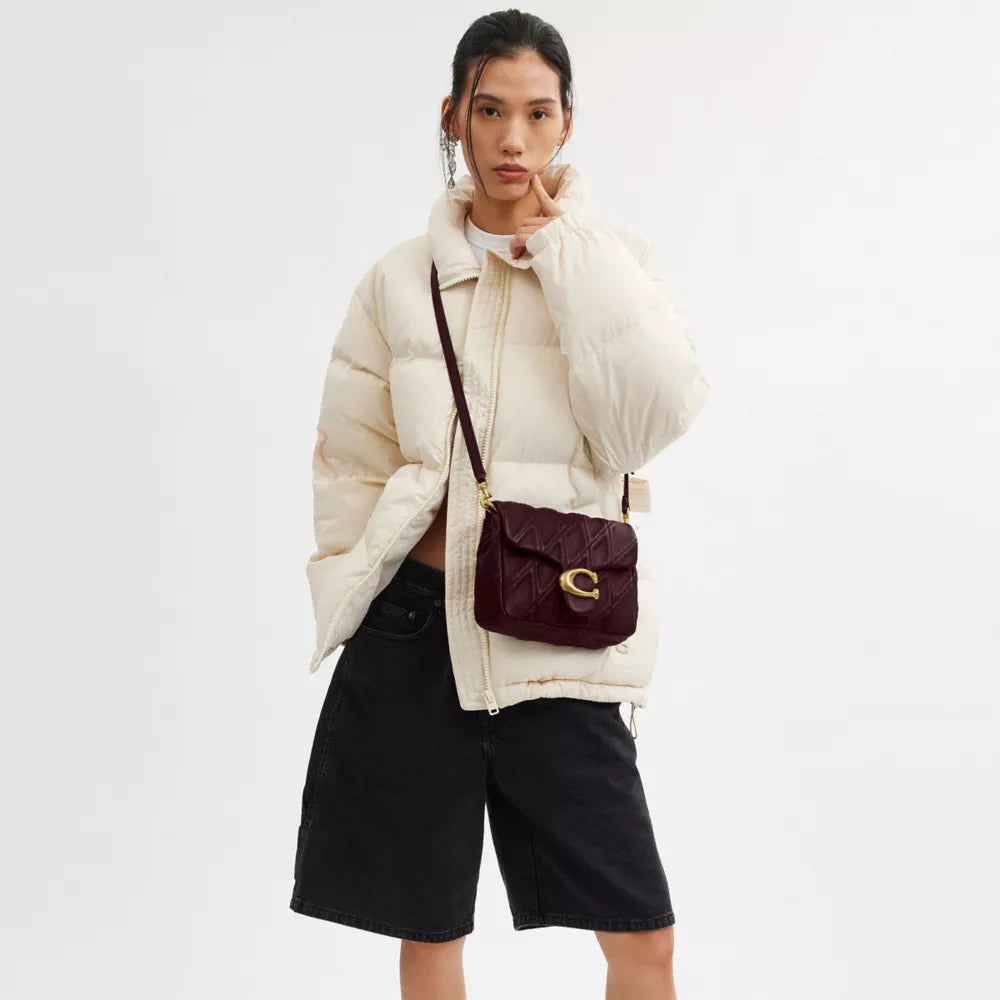 Túi COACH Times Square Tabby Shoulder Bag with Quilting #Brass / Merlot - Kallos Vietnam