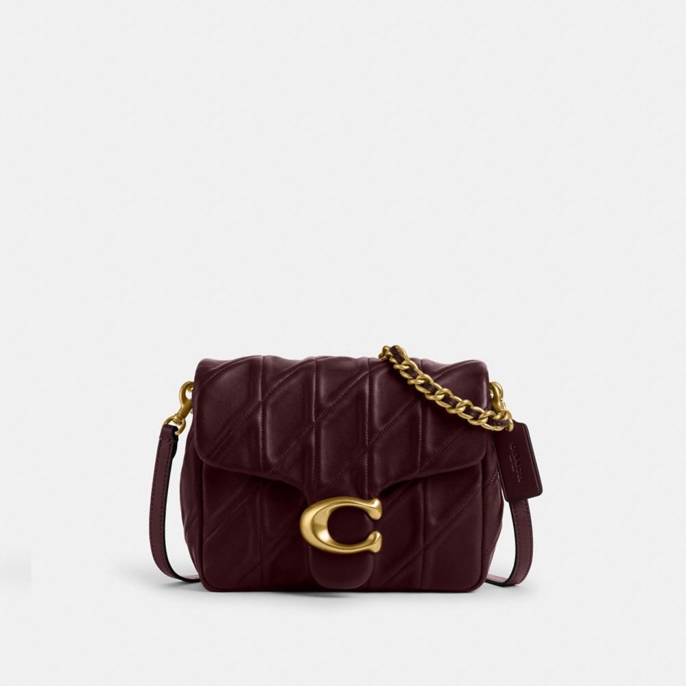 Túi COACH Times Square Tabby Shoulder Bag with Quilting #Brass / Merlot