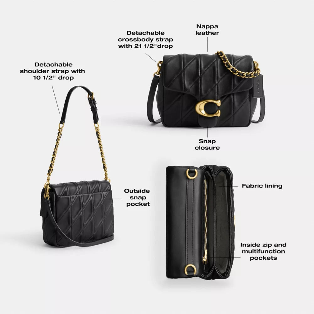 Túi COACH Times Square Tabby Shoulder Bag with Quilting #Brass / Merlot - Kallos Vietnam