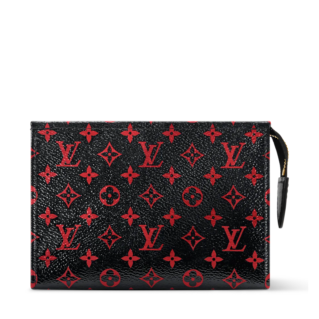 Túi Đựng Mỹ Phẩm Louis Vuitton Poche Toilette #Black Red