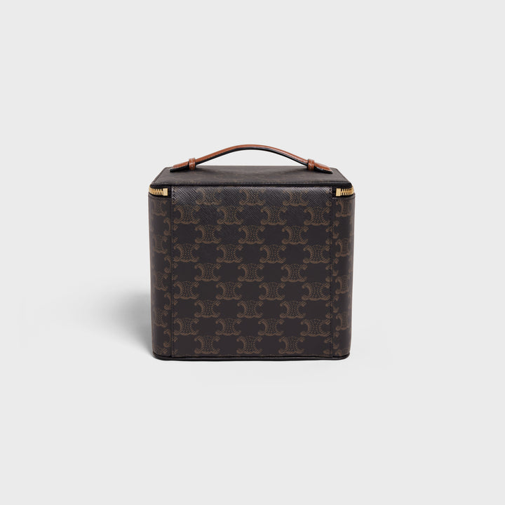Túi Đựng Nước Hoa CELINE Square Vanity Case In Triomphe Canvas &amp; Calfskin 
