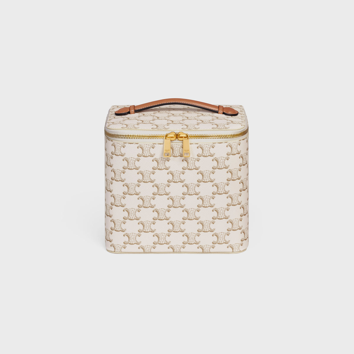 Túi Đựng Nước Hoa CELINE Vanity Case In Triomphe Canvas & Calfskin #White - Kallos Vietnam