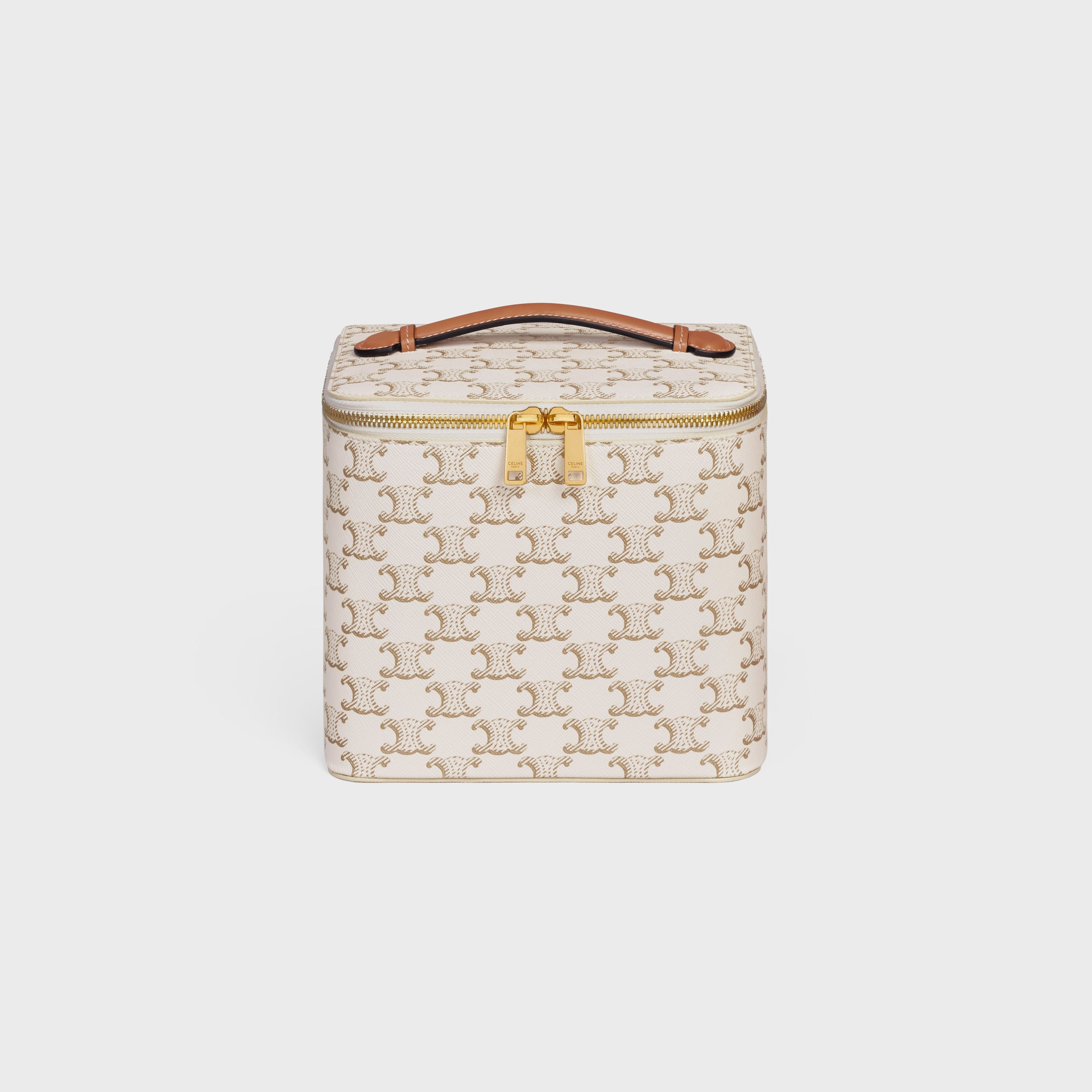 Túi Đựng Nước Hoa CELINE Vanity Case In Triomphe Canvas & Calfskin #White - Kallos Vietnam
