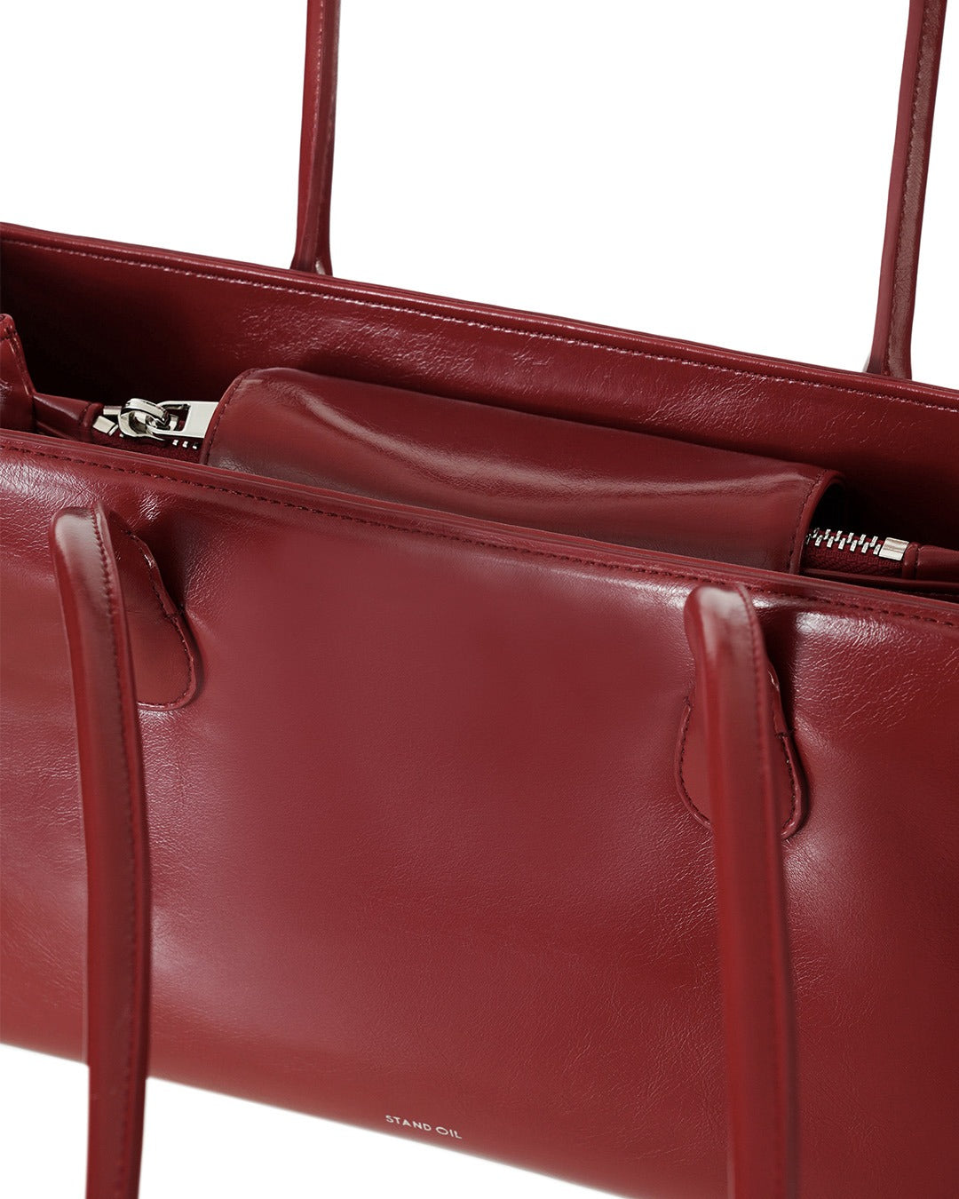 Túi Xách Stand Oil Square Low Bag #Red Wine
