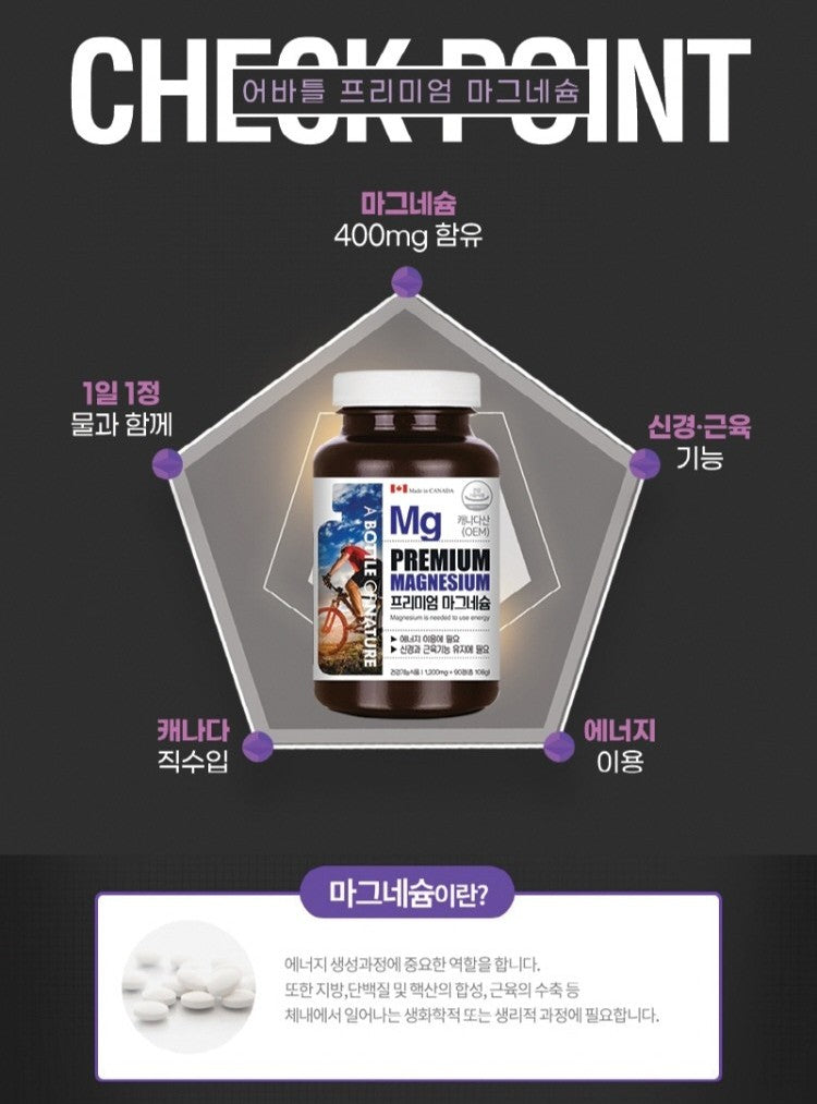 Viên A Bottle Of Nature Premium Magnesium #90 Tablets-Kallos
