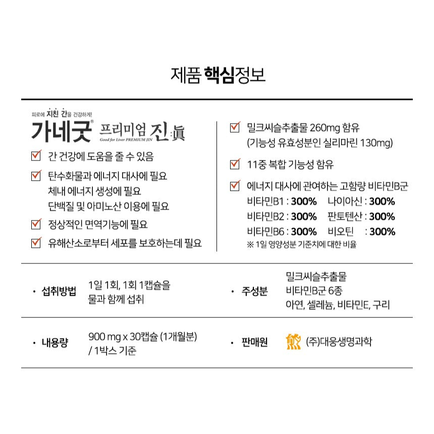 Viên Daewoong Cane Good Premium Milk Thistle #30 Capsules