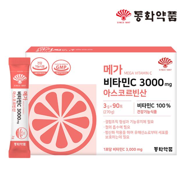 Viên DongWha Mega Vitamin C 3000mg Ascorbic Acid #90 Sachets-Kallos
