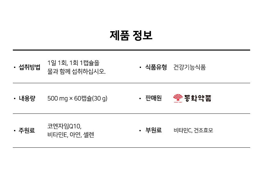 Viên Dong Wha Pharm CoQ10 Max Blood Pressure Antioxidant Care #60 Capsules