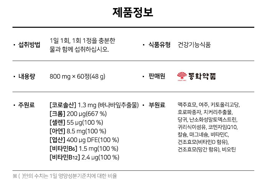 Viên Dong Wha Post-Meal Blood Sugar Care Banaba Leaf Extract #60 Tablets