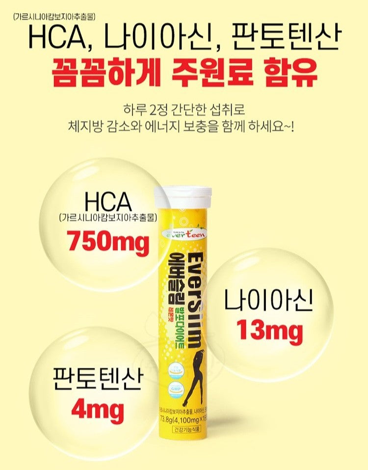 Viên Everslim Effervescent Diet Lemon Flavor / Garcinia #18 Tablets-Kallos