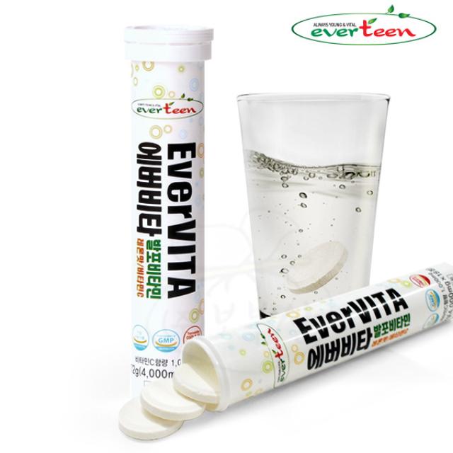 Viên EverVITA Effervescent Vitamin Lemon Flavor Vitamin C #18 Tablets-Kallos