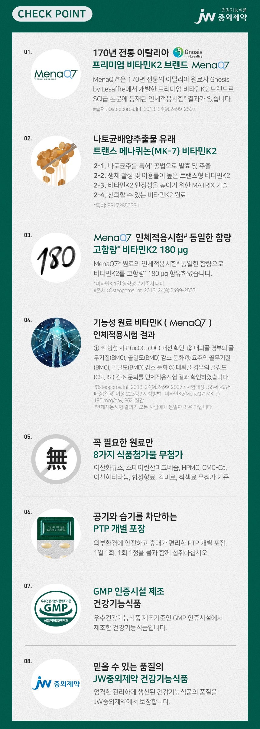 Viên JW Pharm Menaquinone MK - 7 Vitamin K2 Supplement #30 Tablets