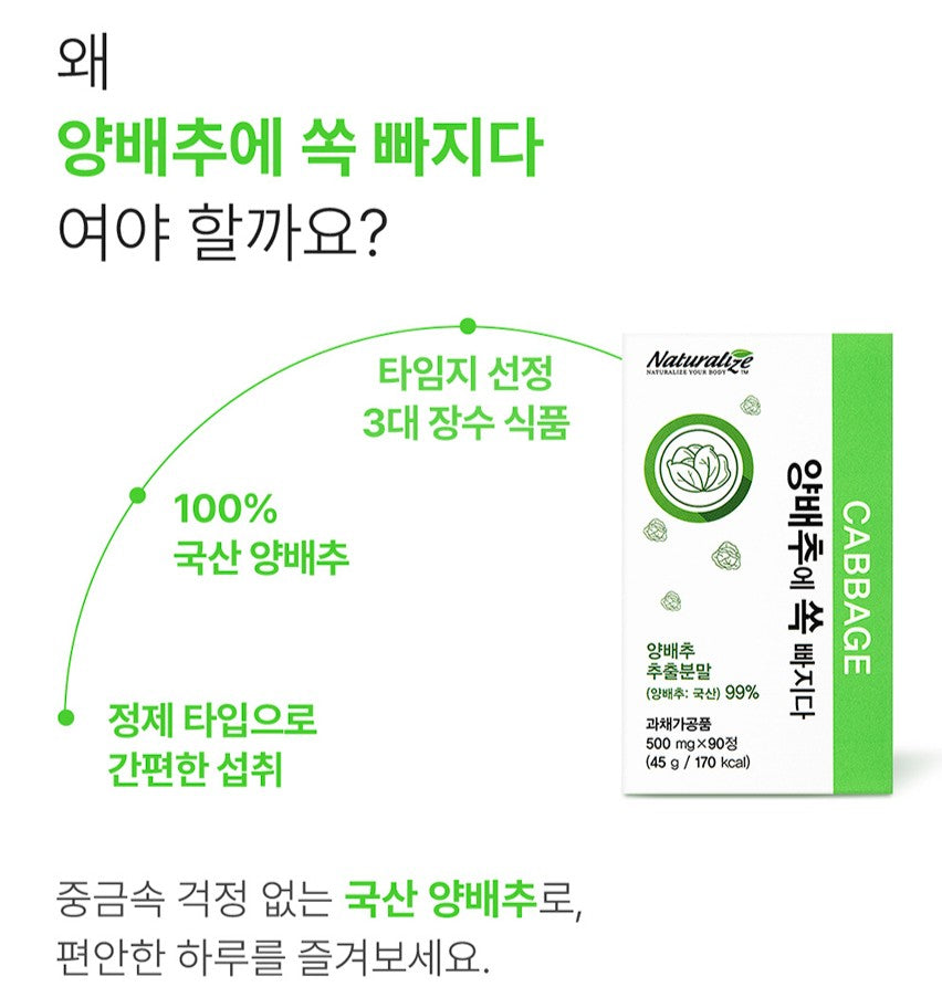 Viên Naturalize Cabbage Supplement #90 Tablets-Kallos