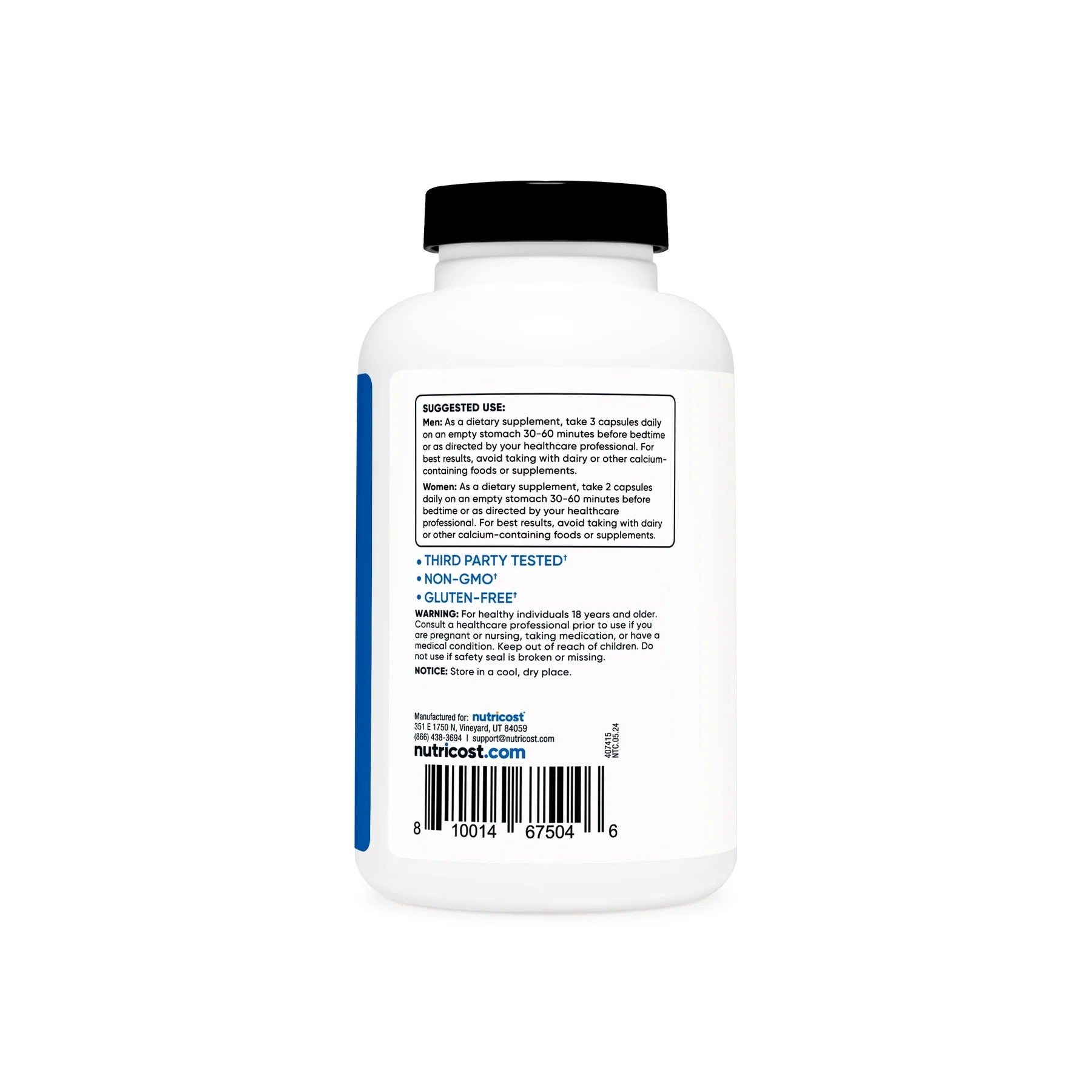 Viên Nutricost ZMA Capsules Anabolic Mineral Support-Kallos