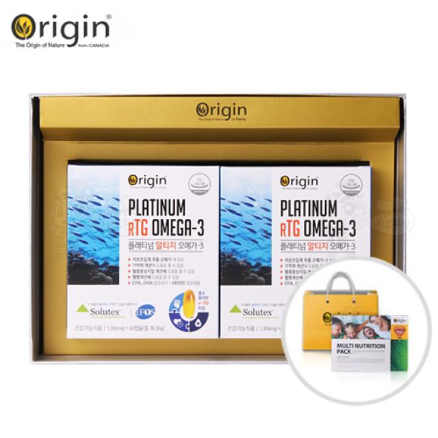 Viên Origin Platinum rTG Omega-3 #60 Capsules x 2 Bottles Set-Kallos