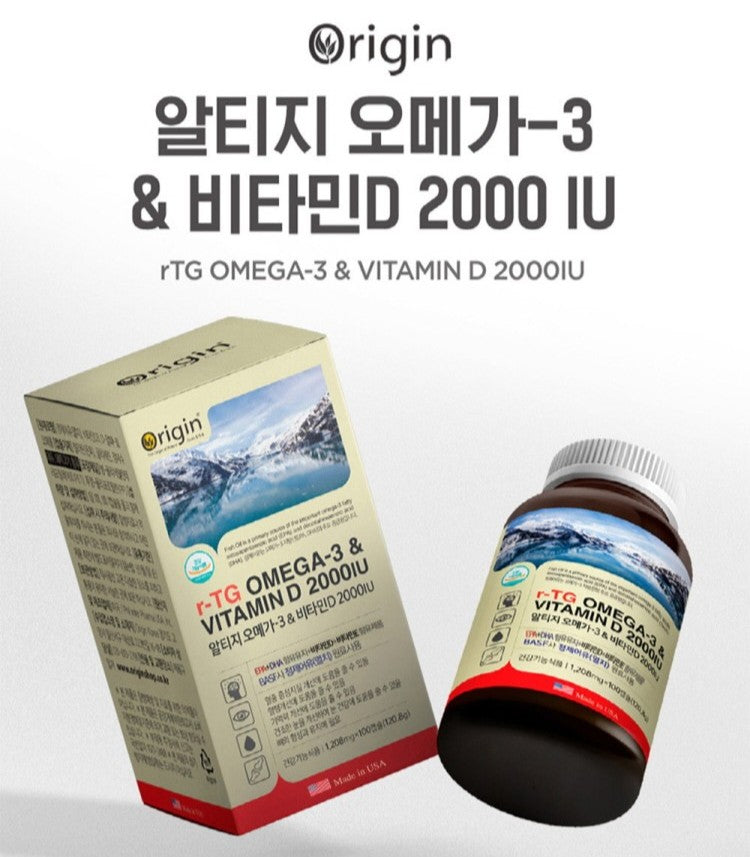 Viên Origin rTG Omega-3 & Vitamin D 2000 IU #100 Capsules-Kallos