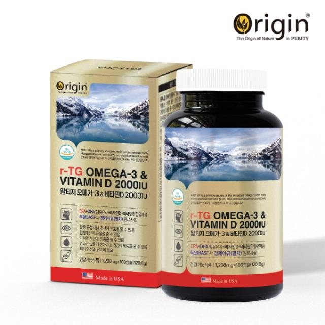 Viên Origin rTG Omega-3 & Vitamin D 2000 IU #100 Capsules-Kallos