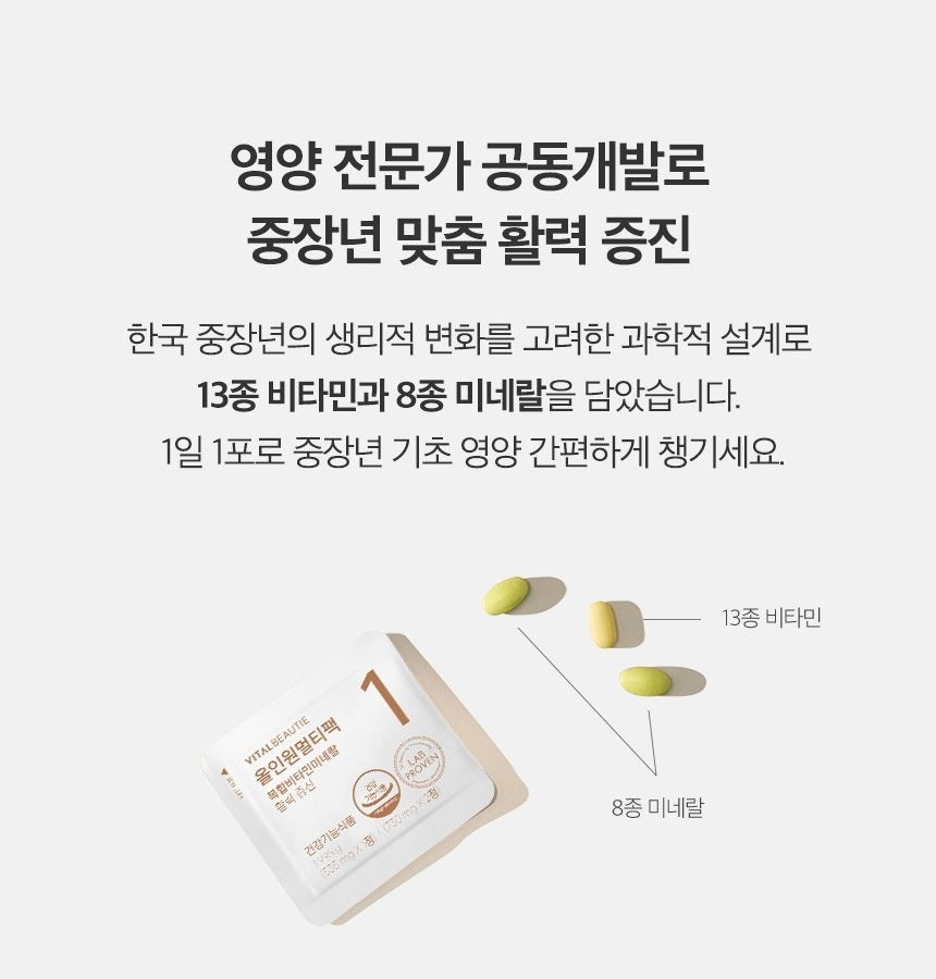 Viên Vitamin Tổng Hợp Vital Beautie All In One Multi Pack-Kallos