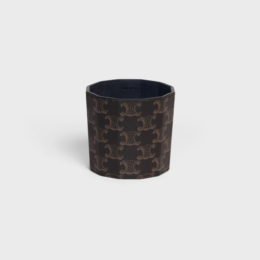 Vỏ Đựng Nến Thơm CELINE Candle Case In Triomphe Canvas & Calfskin #Tan - Kallos Vietnam