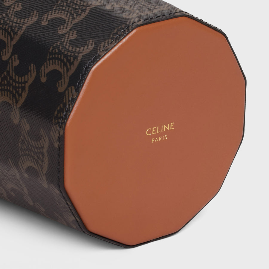 Vỏ Đựng Nến Thơm CELINE Candle Case In Triomphe Canvas & Calfskin #Tan - Kallos Vietnam