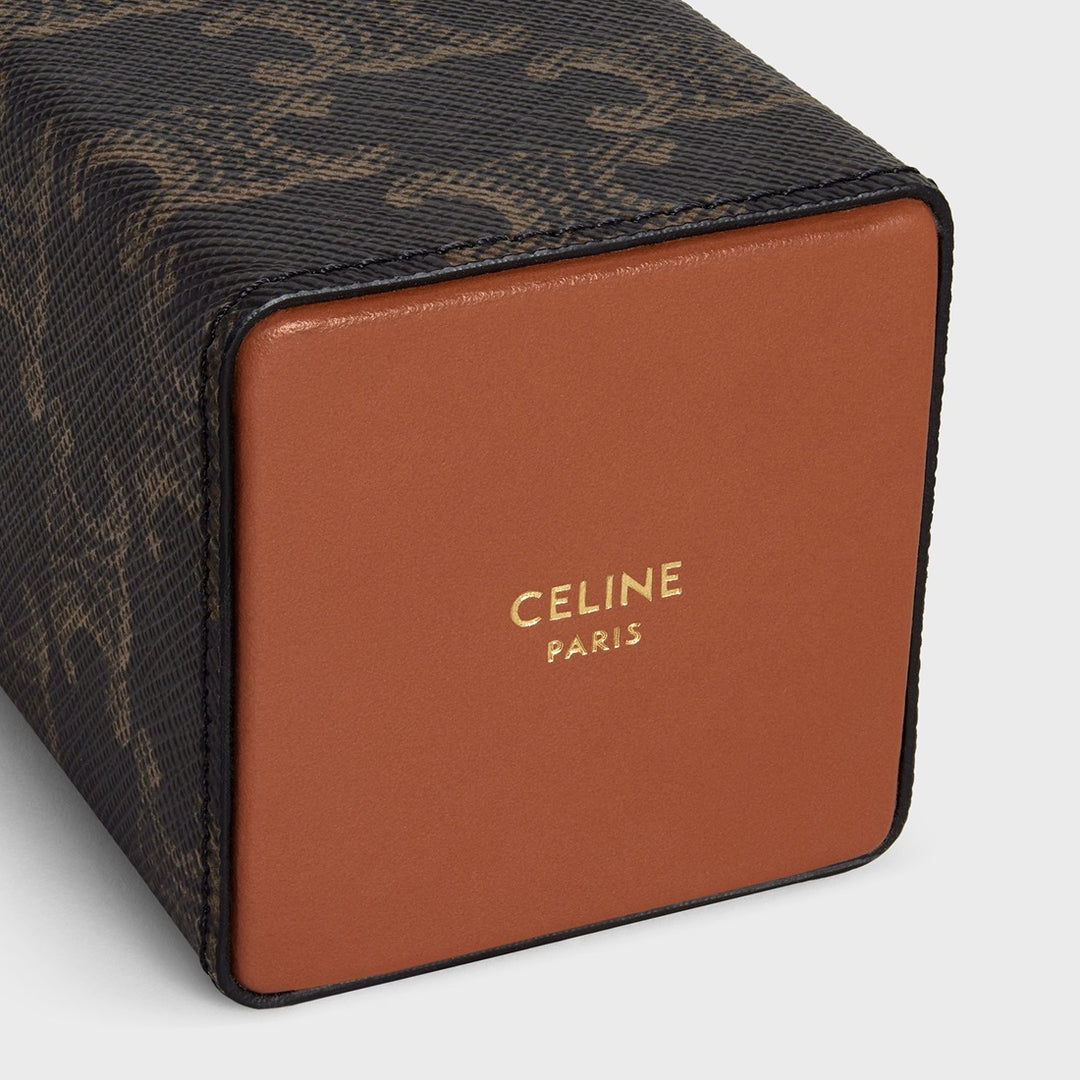 Vỏ Đựng Nước Hoa CELINE Perfume Holder Triomphe Canvas & Calfskin #Tan