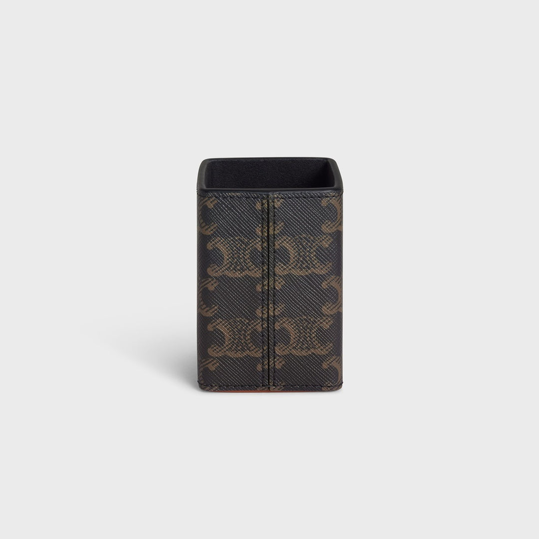 Vỏ Đựng Nước Hoa CELINE Perfume Holder Triomphe Canvas & Calfskin #Tan