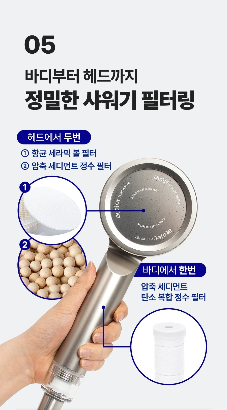 Vòi Lọc Nước ATOJET Signature Plus Filter Shower Head-Kallos