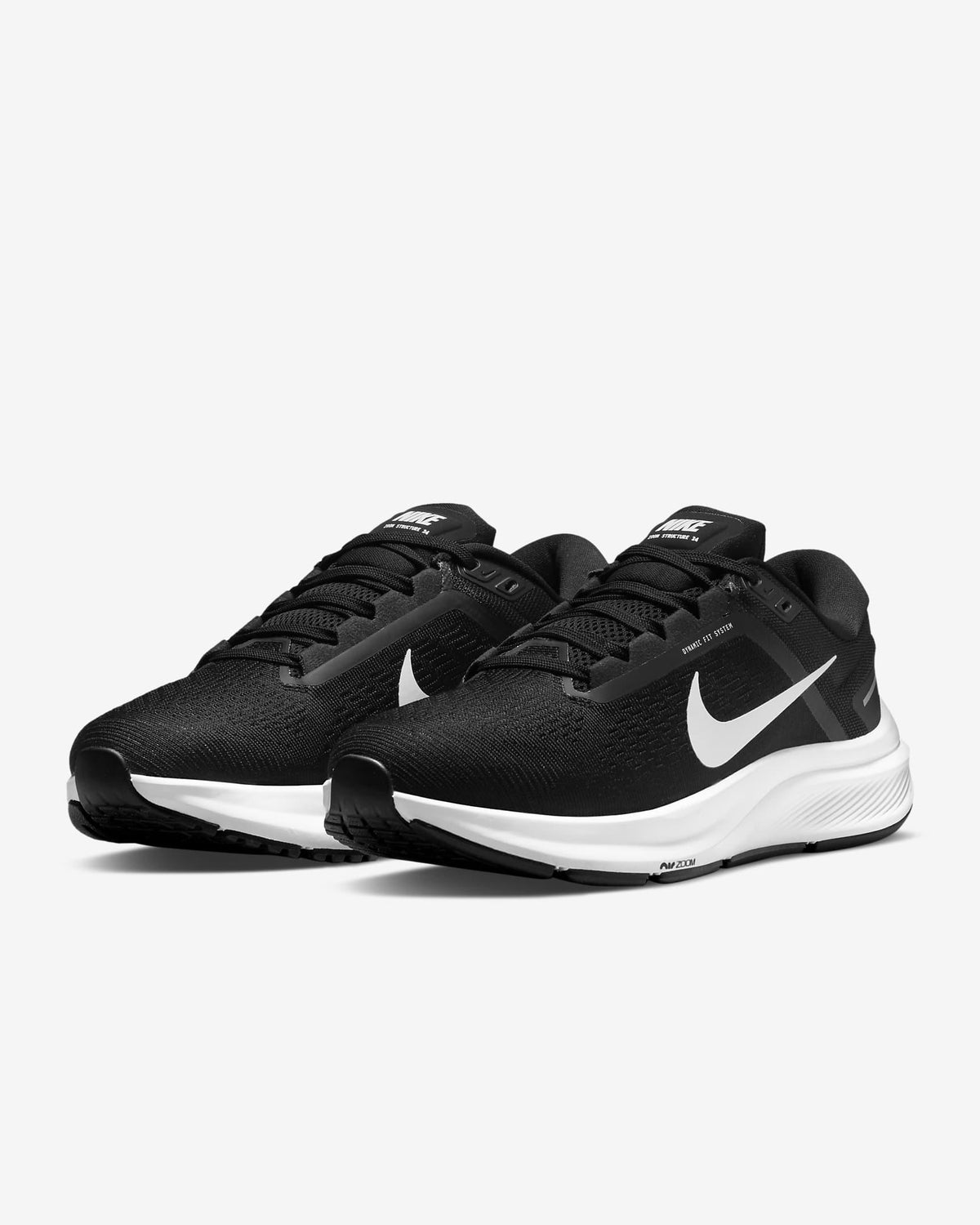 Giày Nike Structure 24 Women Road Running Shoes #Black White - Kallos Vietnam