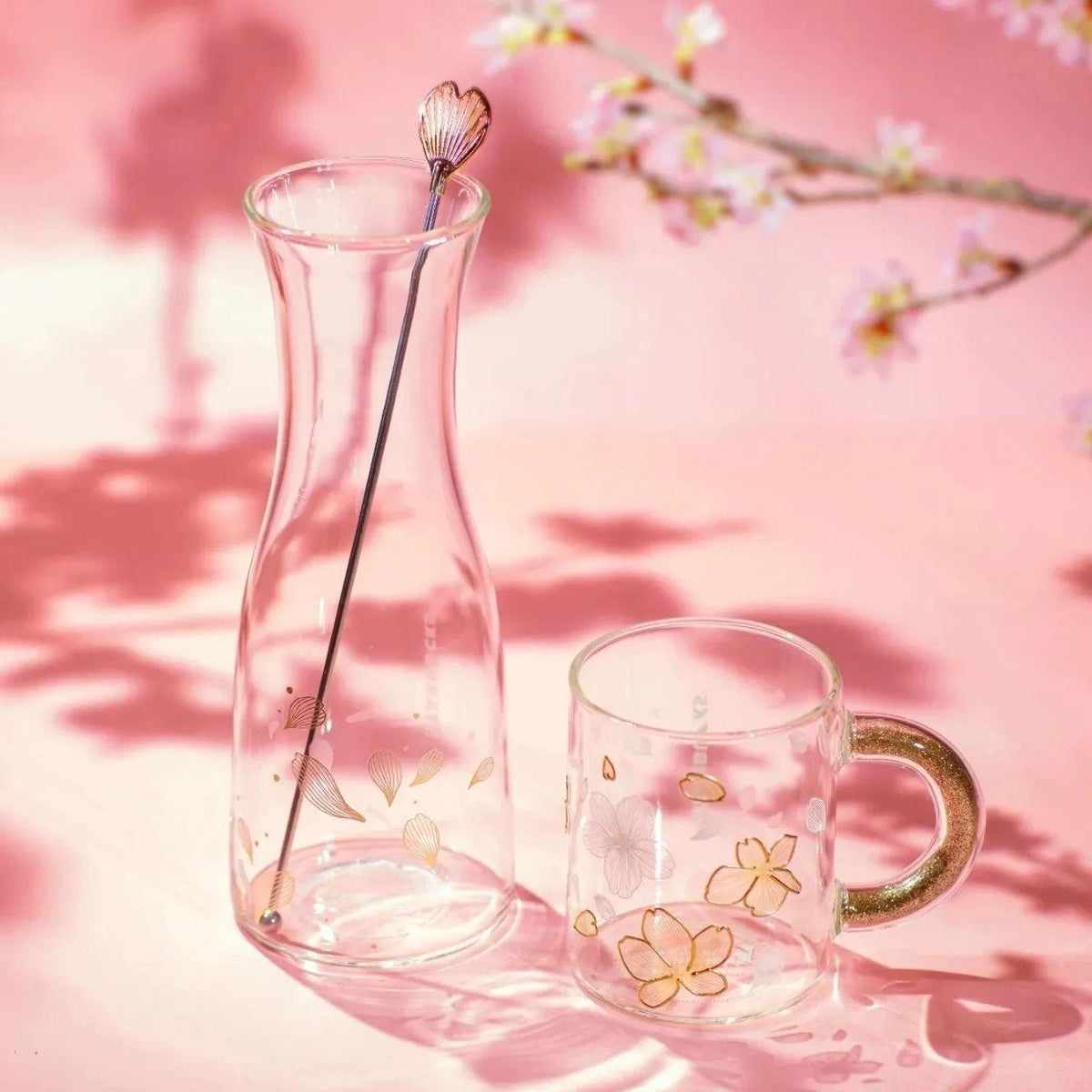 Bình Nước Starbucks Cherry Blossom Glass Carafe Muddler - Kallos Vietnam