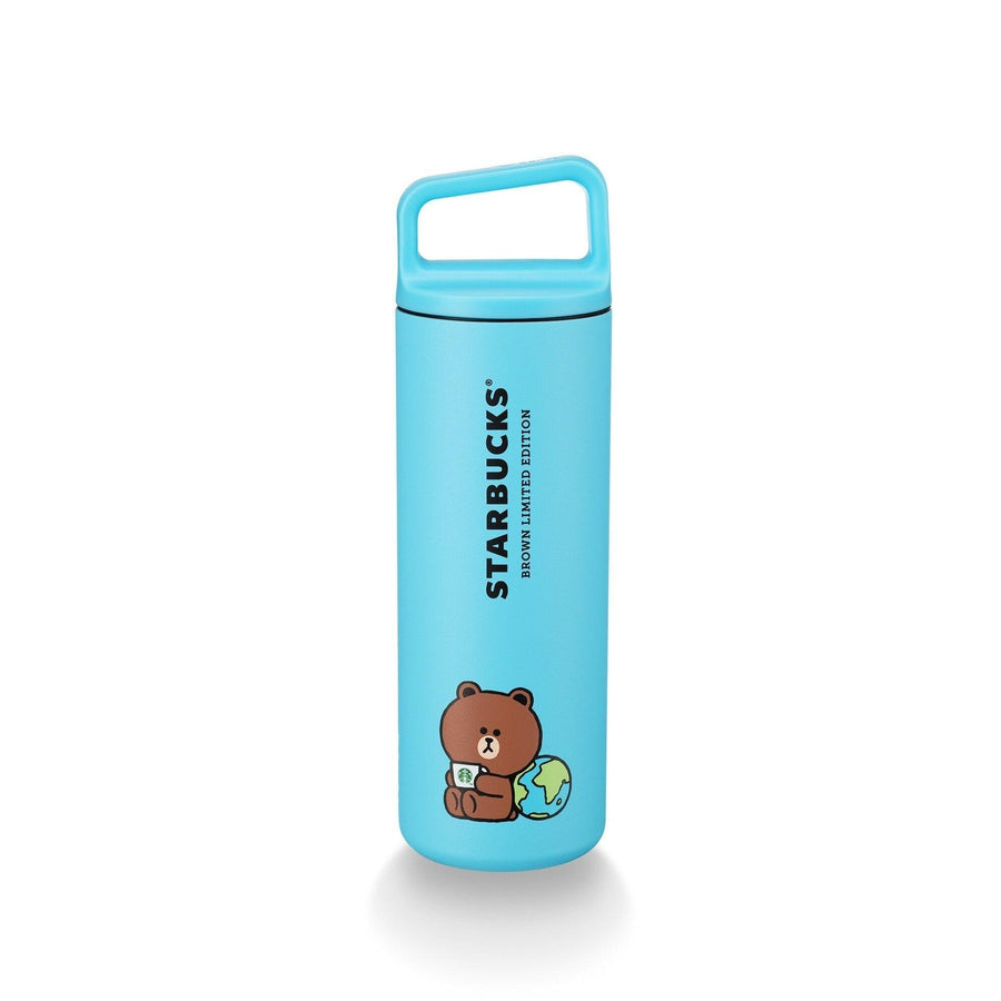 Bình Nước Starbucks Line Friends Brown Earth Day Stainless Steel Blue Water Bottle - Kallos Vietnam