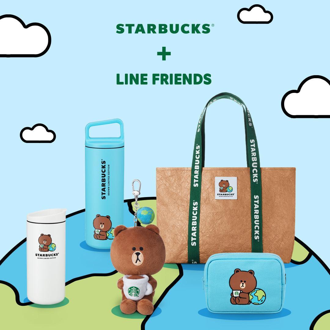 Bình Nước Starbucks Line Friends Brown Earth Day Stainless Steel Blue Water Bottle - Kallos Vietnam