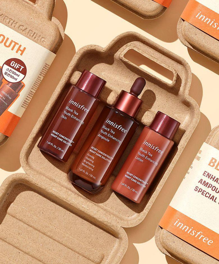 Bộ Dưỡng Da Innisfree Black Tea Youth Enhancing Ampoule Special Set - Kallos Vietnam
