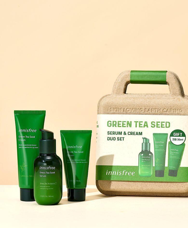 Bộ Dưỡng Da Innisfree Green Tea Seed Serum And Cream Duo Set - Kallos Vietnam