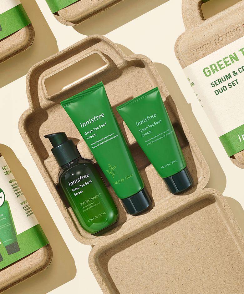 Bộ Dưỡng Da Innisfree Green Tea Seed Serum And Cream Duo Set - Kallos Vietnam