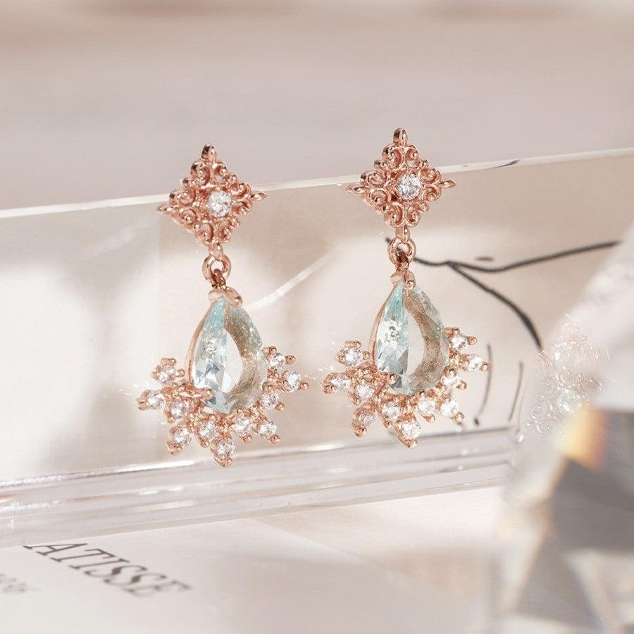 Bông Tai Wing Bling Aqua Dangle Drop Earrings - Kallos Vietnam