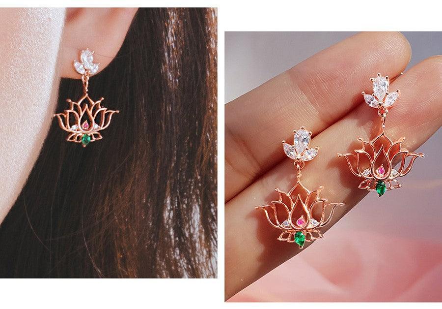 Bông Tai Wing Bling Destiny Lotus Flower Earrings - Kallos Vietnam