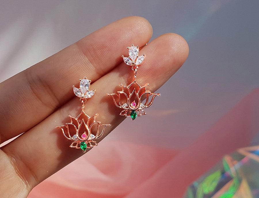 Bông Tai Wing Bling Destiny Lotus Flower Earrings - Kallos Vietnam