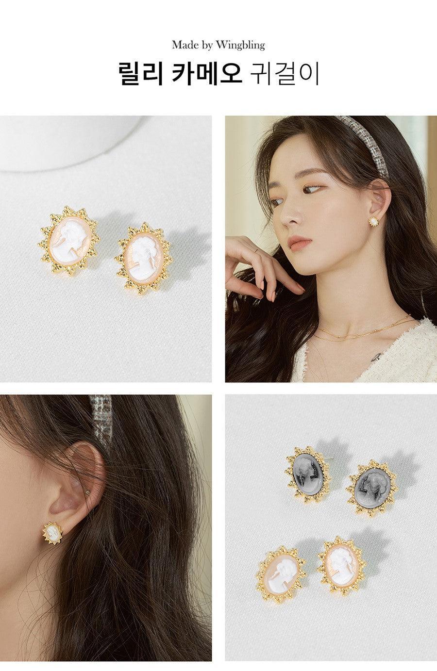 Bông Tai Wing Bling Lily Cameo Earrings - Kallos Vietnam