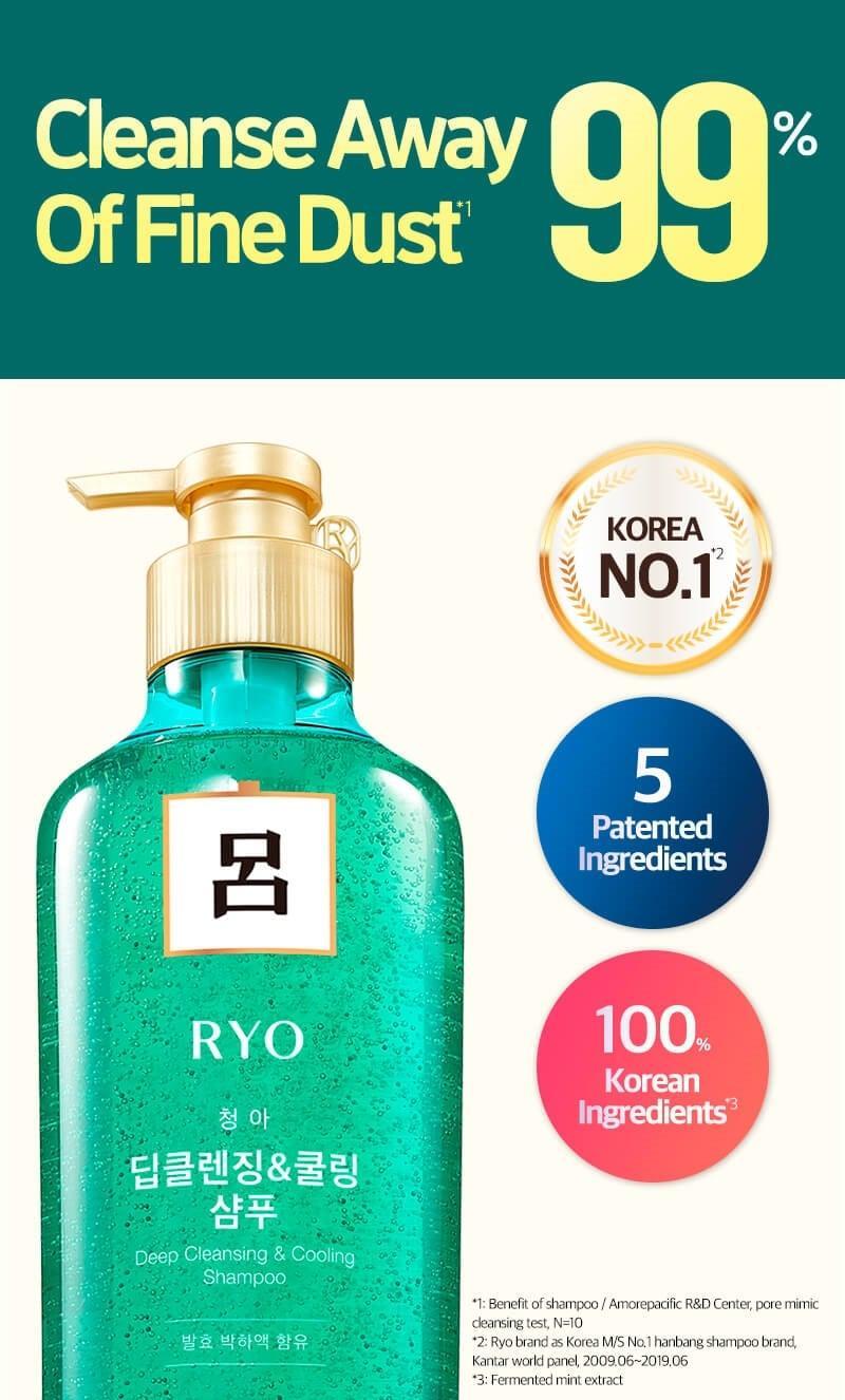 Dầu Gội RYO Deep Cleansing Cooling Shampoo - Kallos Vietnam