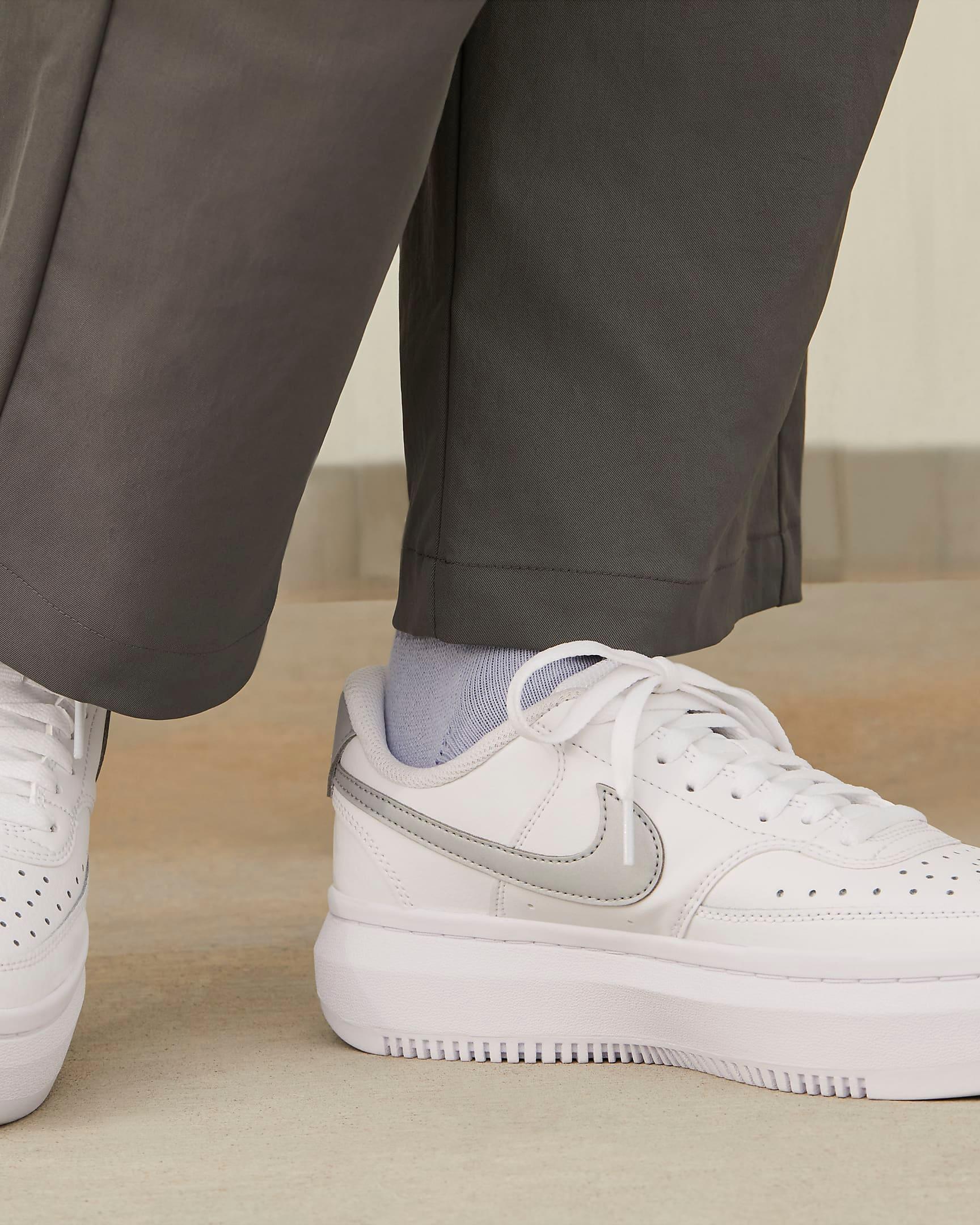 Giày Nike Court Vision Alta Women Shoes #Metallic Platinum - Kallos Vietnam