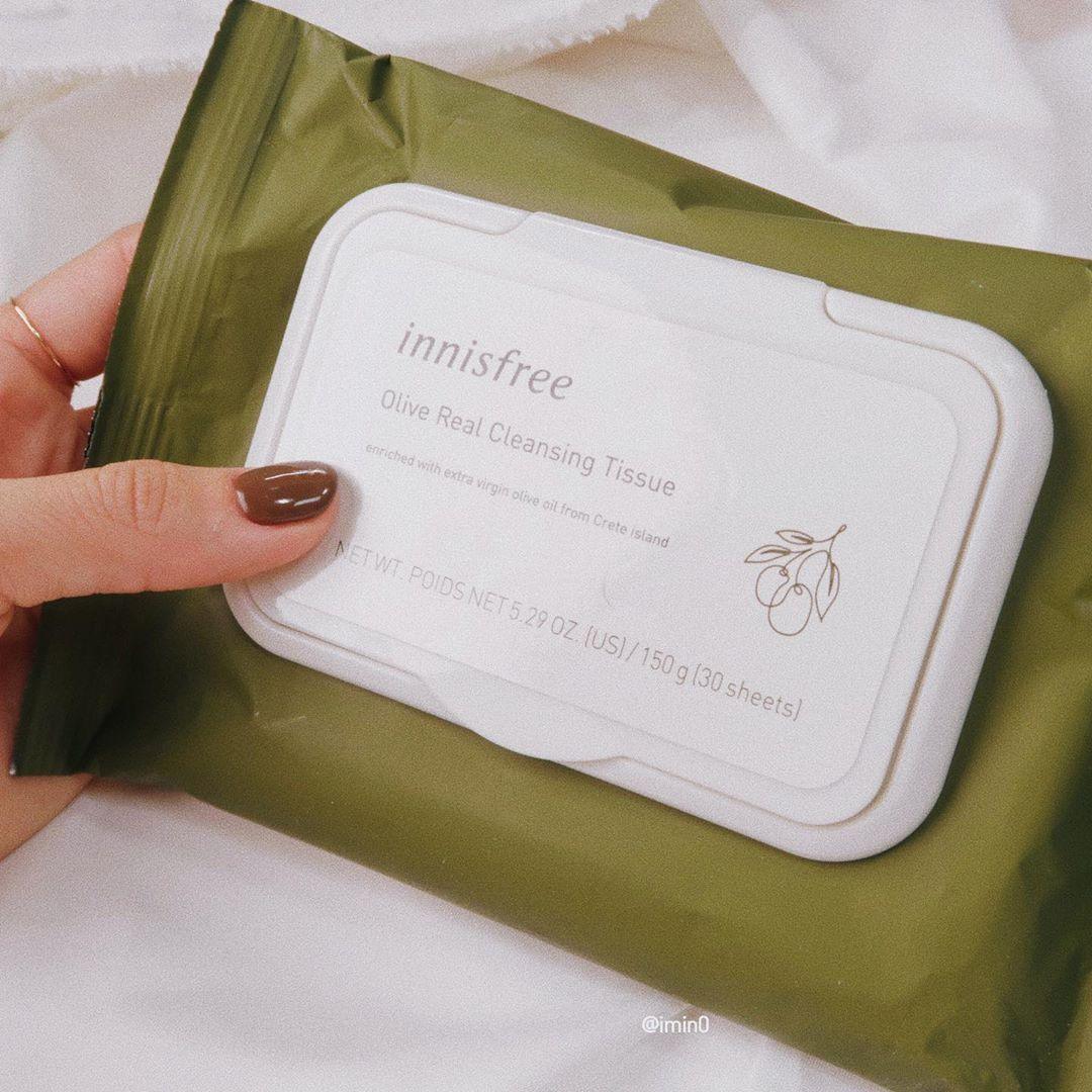 Giấy Tẩy Trang Innisfree Olive Real Cleansing Tissue - Kallos Vietnam
