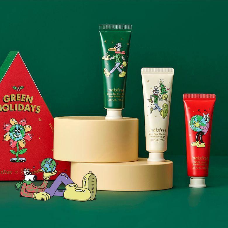 Kem Dưỡng Tay Innisfree Green Holidays Hand Cream Set - Kallos Vietnam