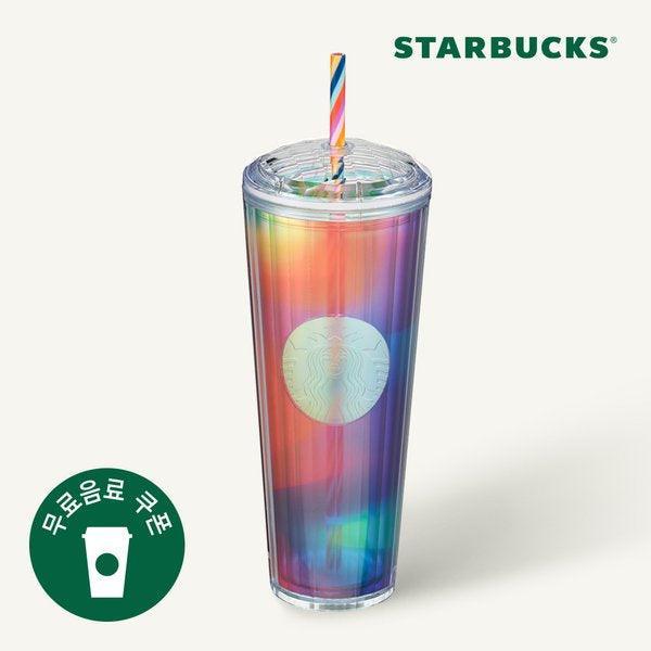 Ly Starbucks 22 Rainbow Kaleidoscope Cold Cup - Kallos Vietnam