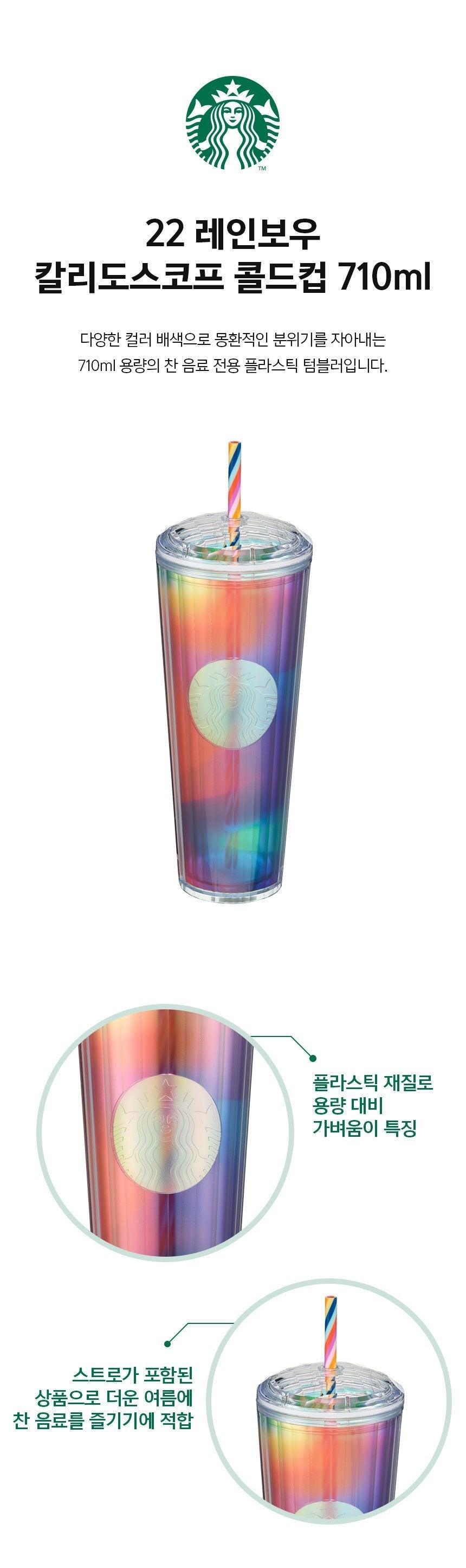 Ly Starbucks 22 Rainbow Kaleidoscope Cold Cup - Kallos Vietnam