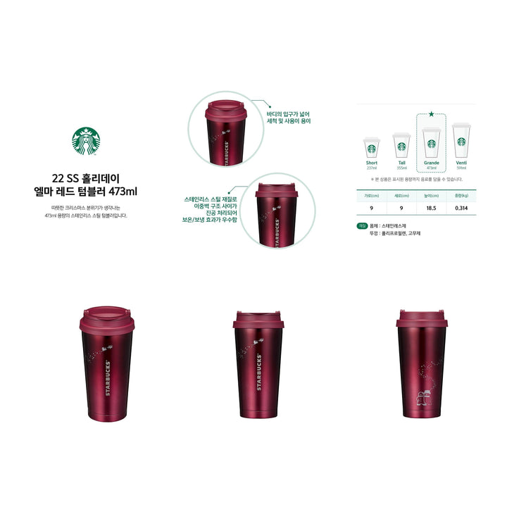 Ly Starbucks 22 SS Holiday Elma Red Tumbler - Kallos Vietnam