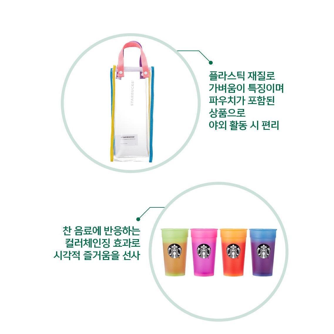 Ly Starbucks 22 Summer Color Changing Reusable Cold Cup Set - Kallos Vietnam