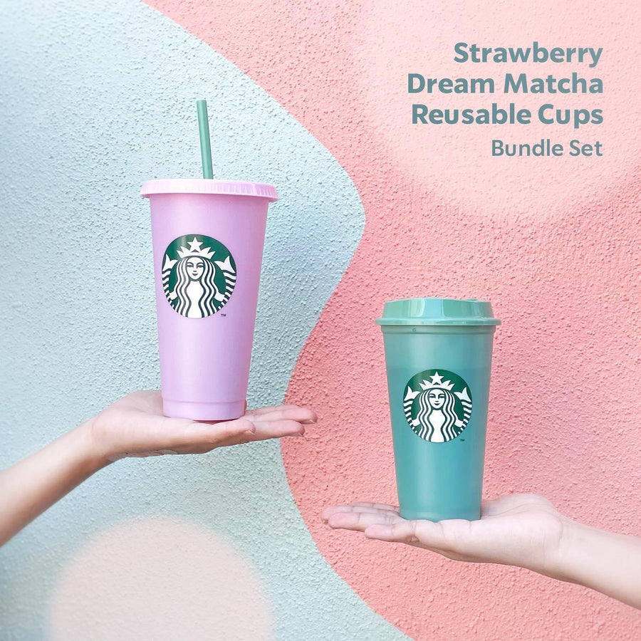 Ly Starbucks Strawberry Matcha Color Changing Reusable Cold Cup Set - Kallos Vietnam