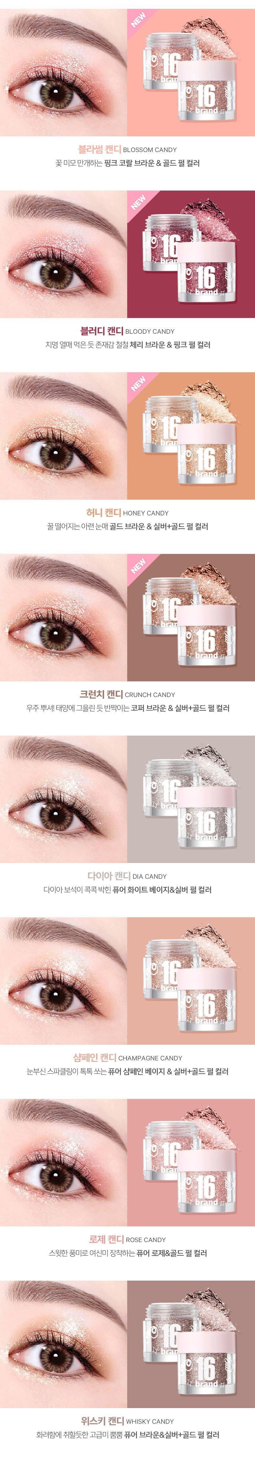 Nhũ Mắt 16Brand Candy Rock Pearl Powder - Kallos Vietnam