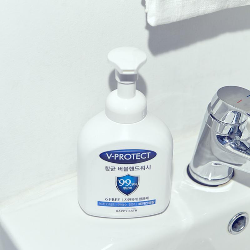 Nước Rửa Tay Happy Bath V-Protect Antibacteria Bubble Handwash - Kallos Vietnam